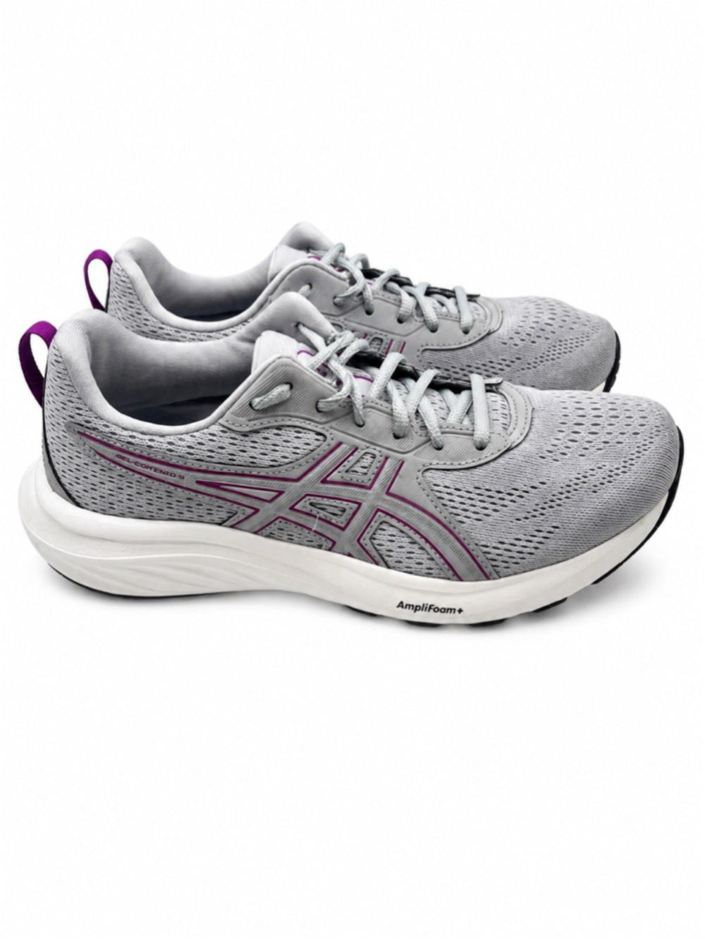 ASICS Gel Contend 9 Women’s Size 9 Gray Purple Running Shoes AmpliFoam+